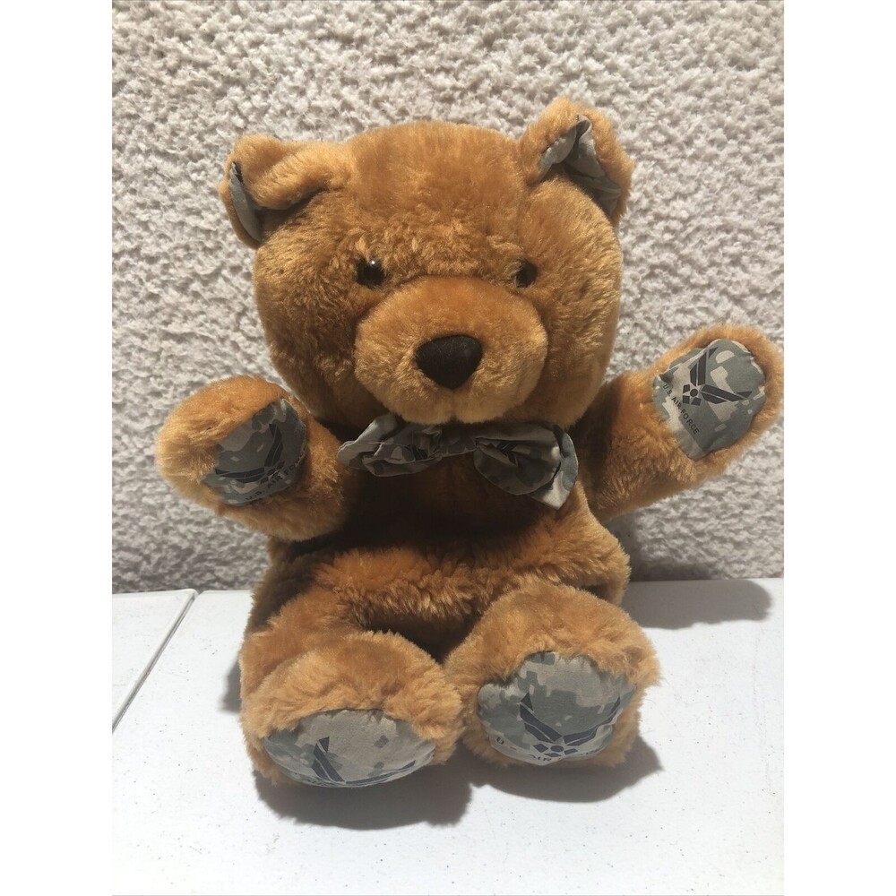 TLJ U. S.  Air Force Camo Stuffed Plush Teddy Bear Reversible Football Bow Tie